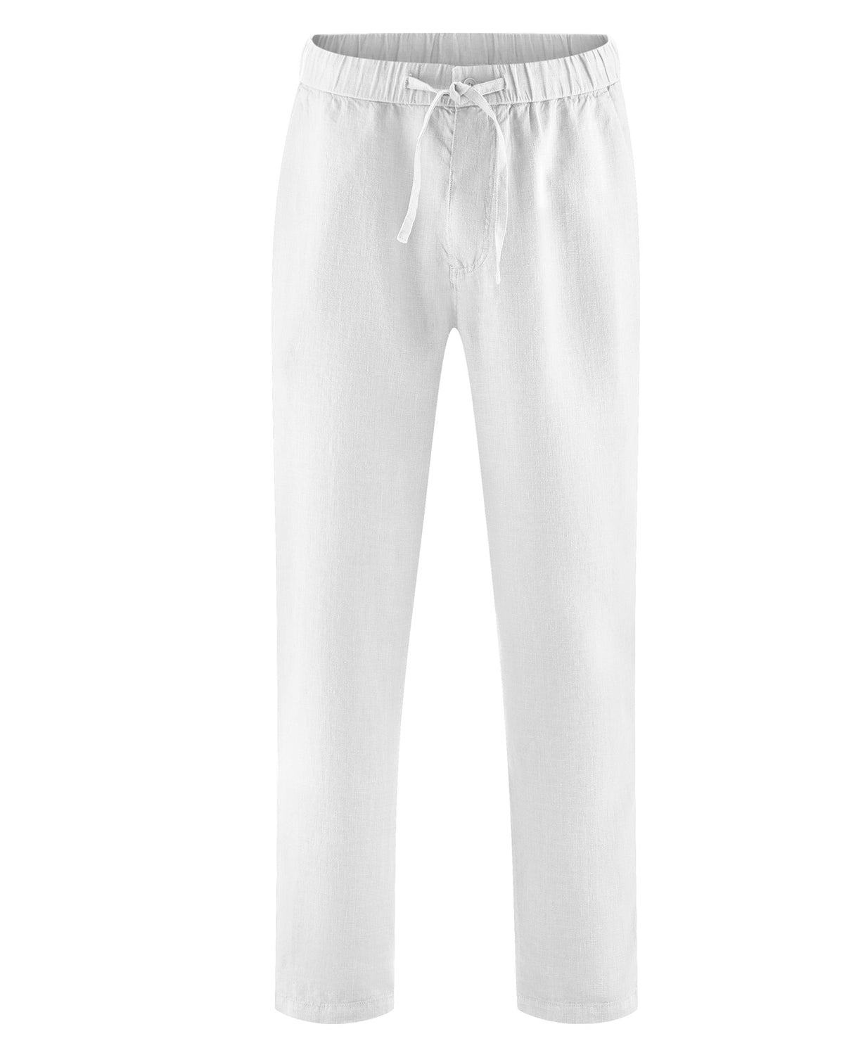 100% kanapių kelnės tiesiu kirpimu (unisex) – Balta