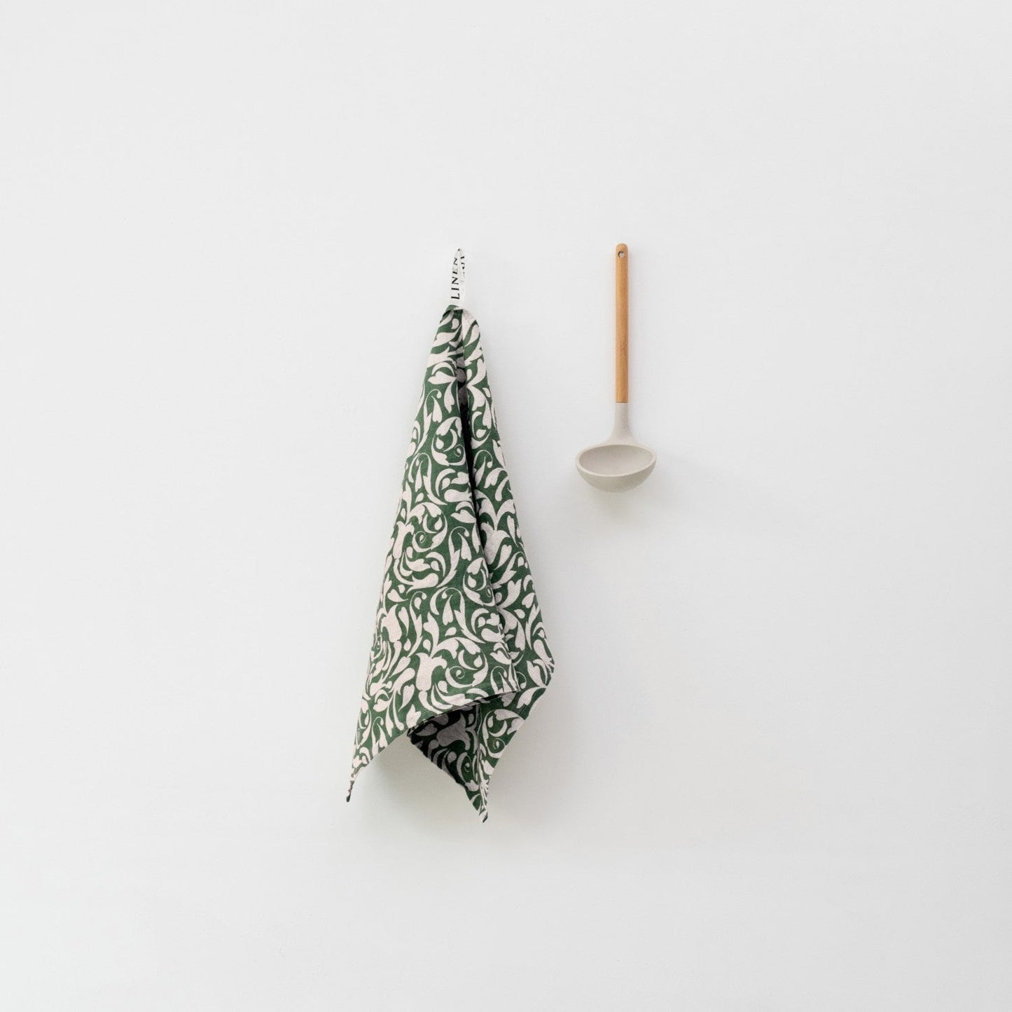 Evergreen Damask lino virtuvinė servetė — naturalusdrabuziai.lt