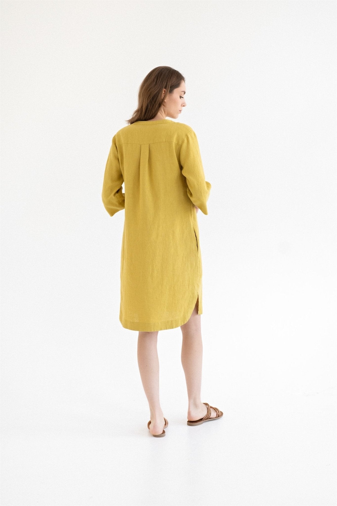 Lemon Curry Linen Prelude Dress