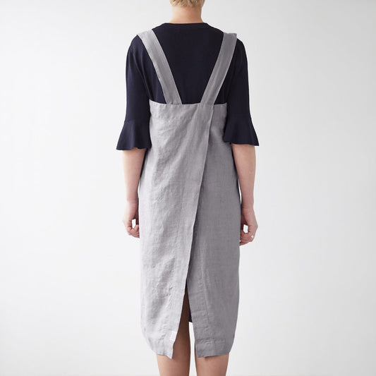 lino Tales Light Grey lino Pinafore prijuostė — naturalusdrabuziai.lt