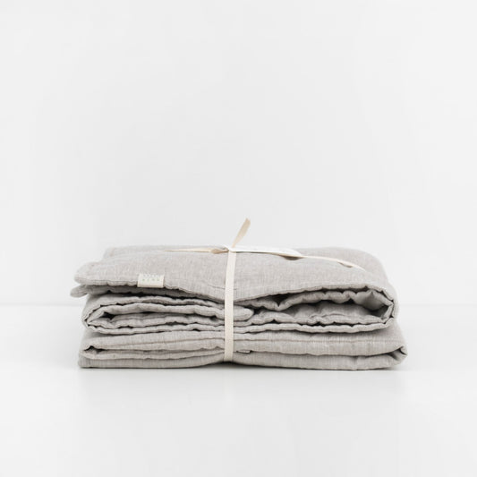 Melange lino Quilted antklodė — naturalusdrabuziai.lt