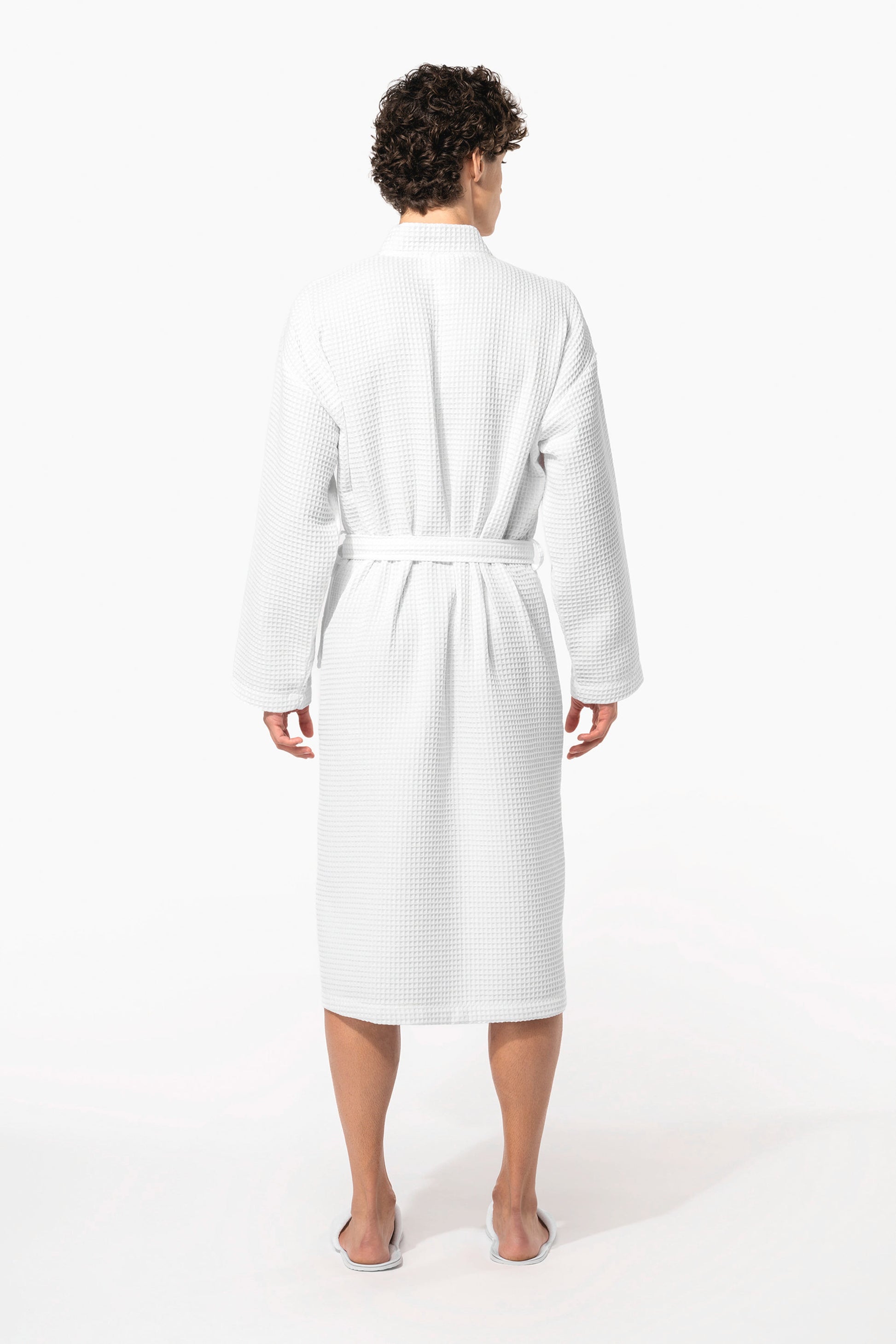 Premium medvilninis vaflinis kimono tipo chalatas — naturalusdrabuziai.lt
