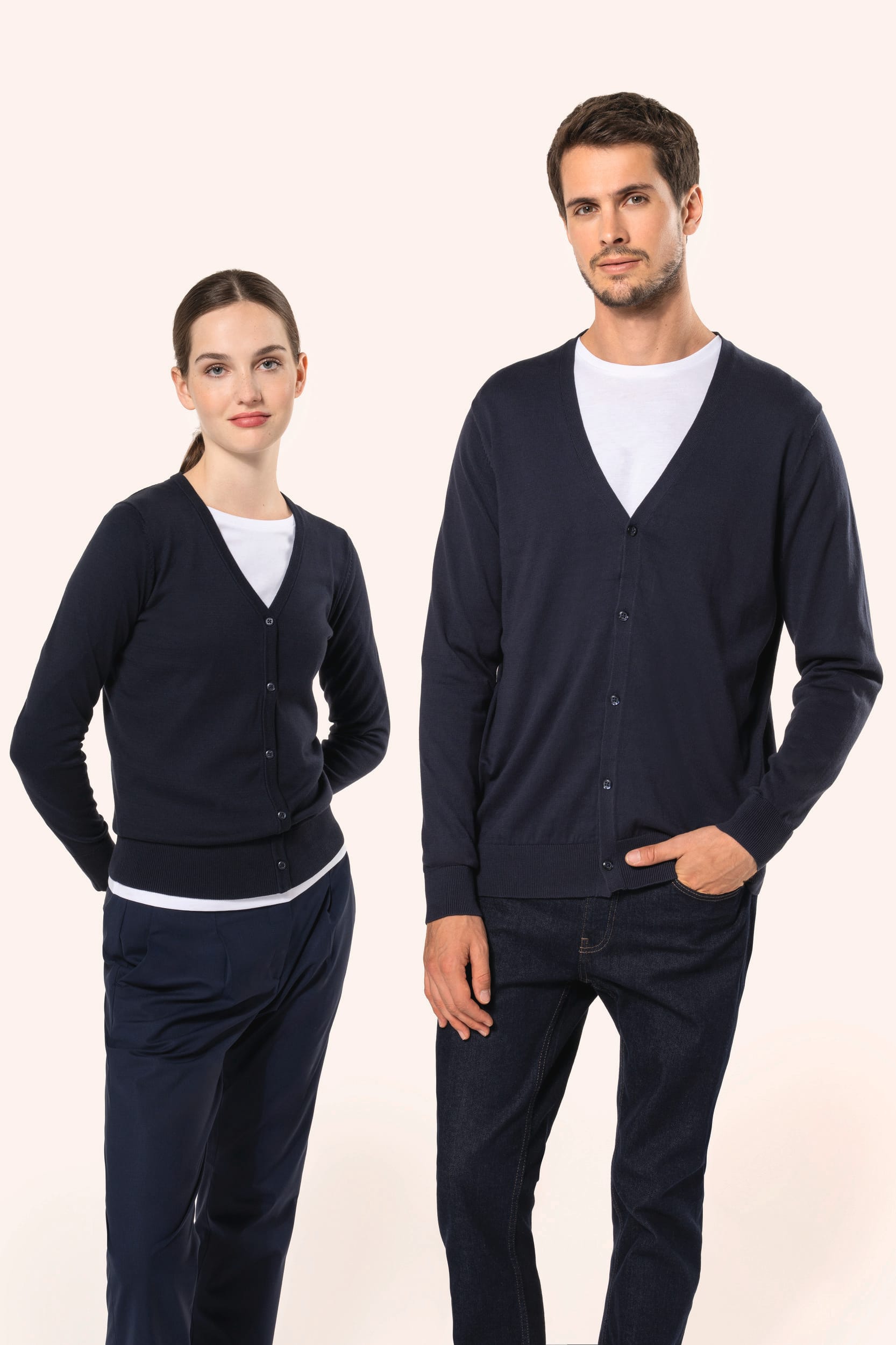 Moteriškas Supima medvilnės 12-gauge kardiganas — naturalusdrabuziai.lt