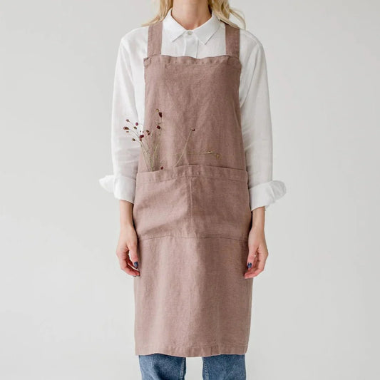 Ashes of Roses lino kryžminio tipo prijuostė — naturalusdrabuziai.lt