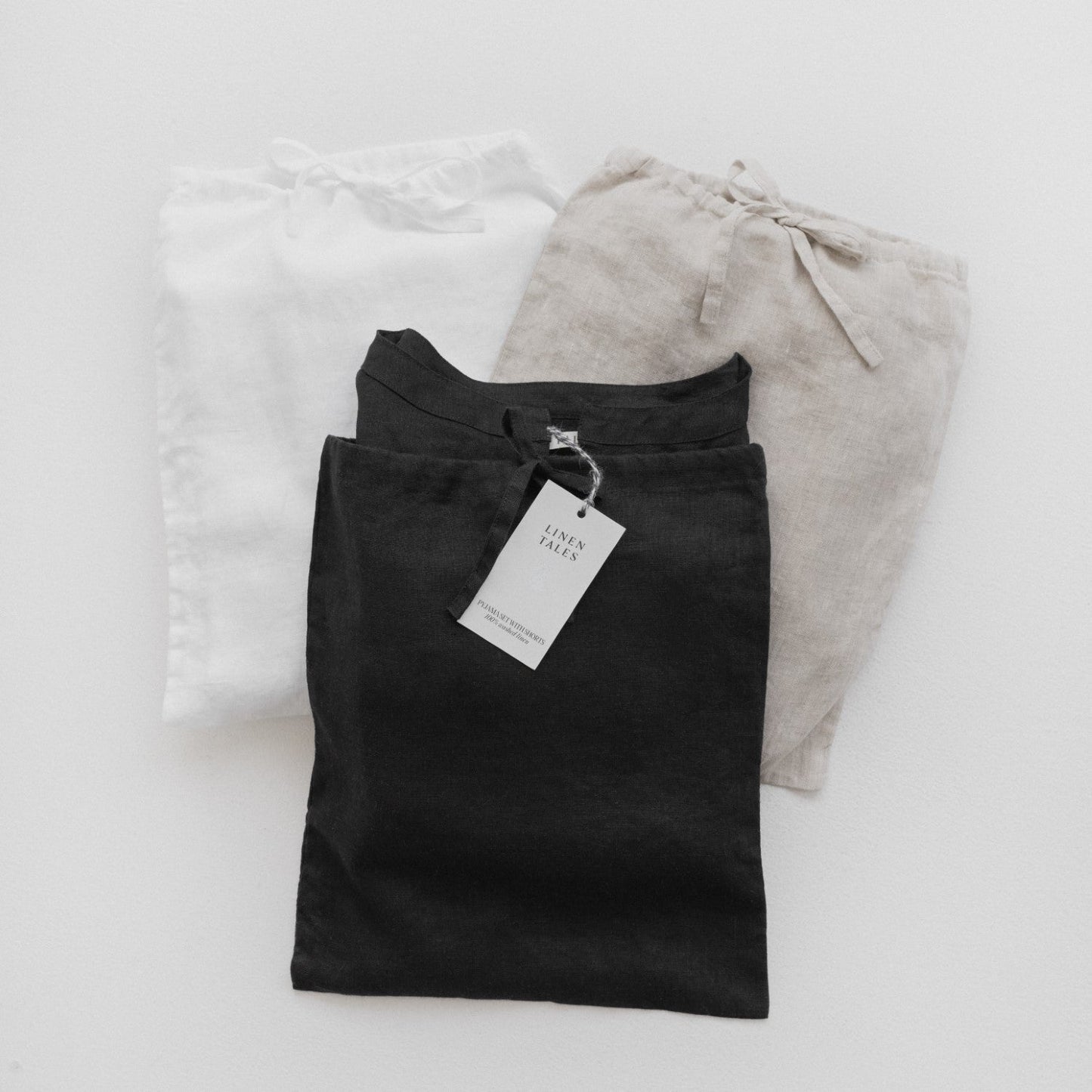 Black lino Clover Pyjama rinkinys — naturalusdrabuziai.lt