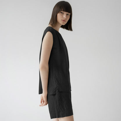 Black lino Verbena Pyjama rinkinys — naturalusdrabuziai.lt