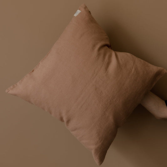 Cafe Creme lino pagalvėlės užvalkalas — naturalusdrabuziai.lt