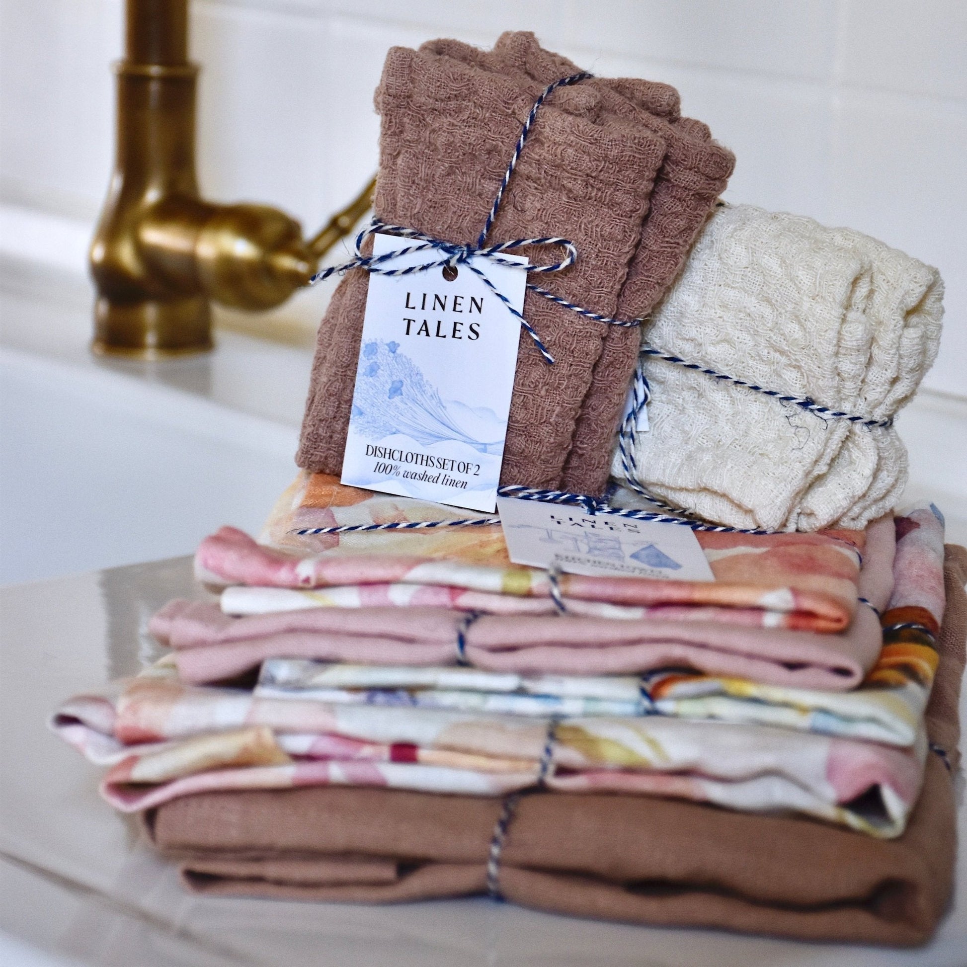 Cafe Creme lino Dishcloth rinkinys 2 vnt. — naturalusdrabuziai.lt