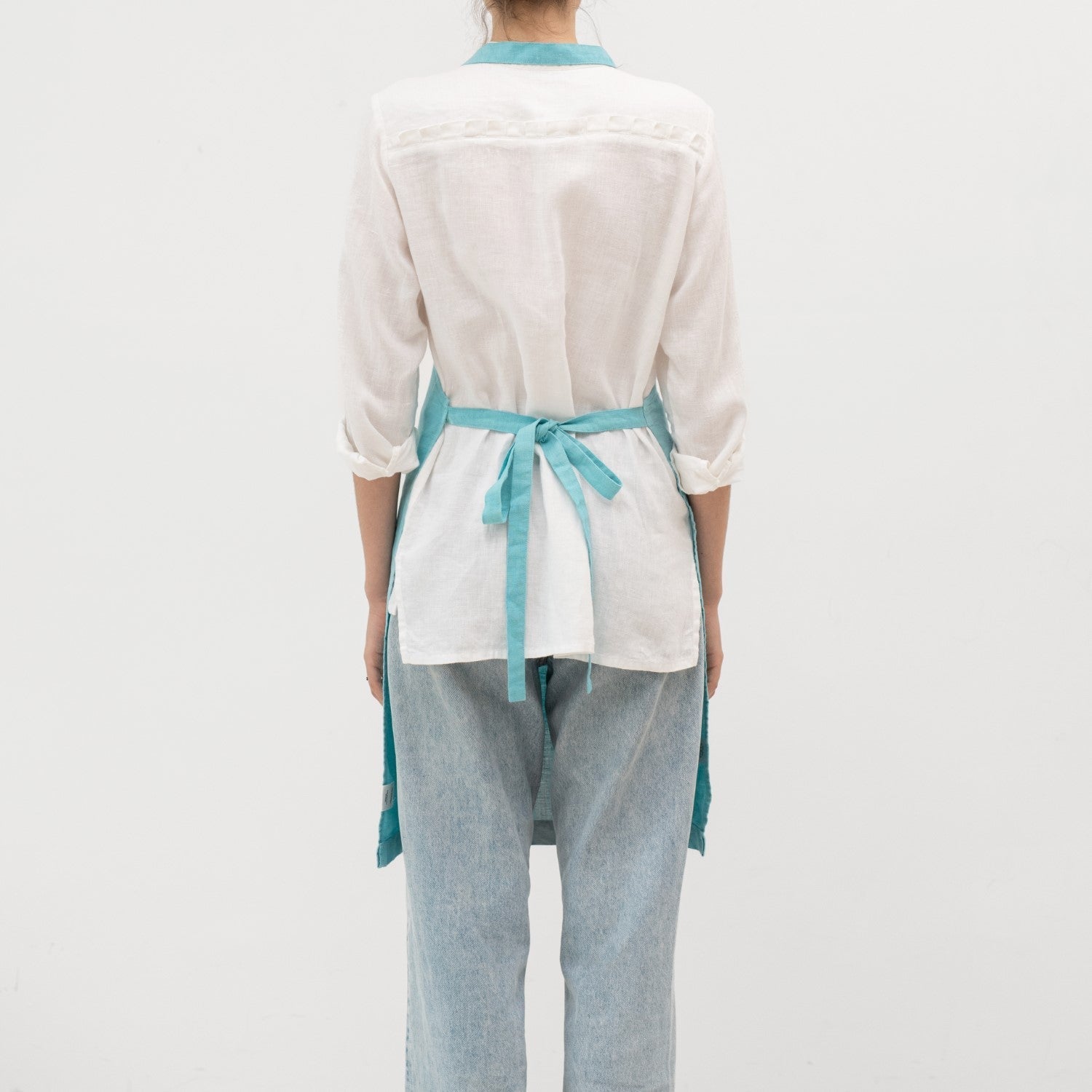 LIMITED EDITION Coastal Blue lino kasdienė prijuostė — naturalusdrabuziai.lt