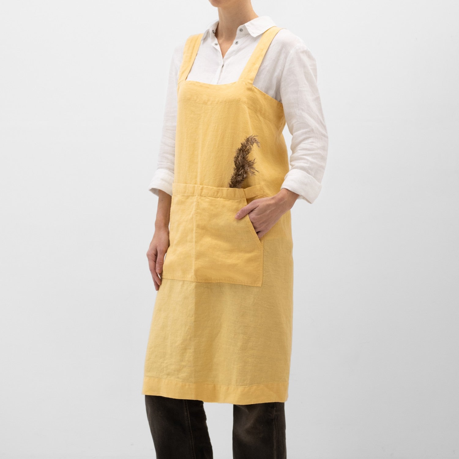 lino Tales Butter lino Pinafore prijuostė — naturalusdrabuziai.lt
