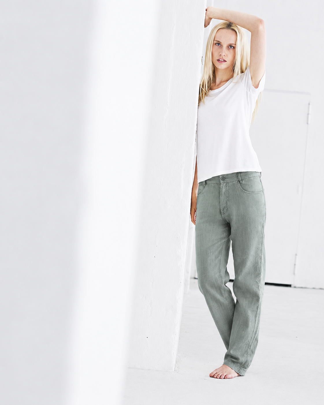 Klasikinės 100% kanapių kelnės (unisex) – Čiobrelių
