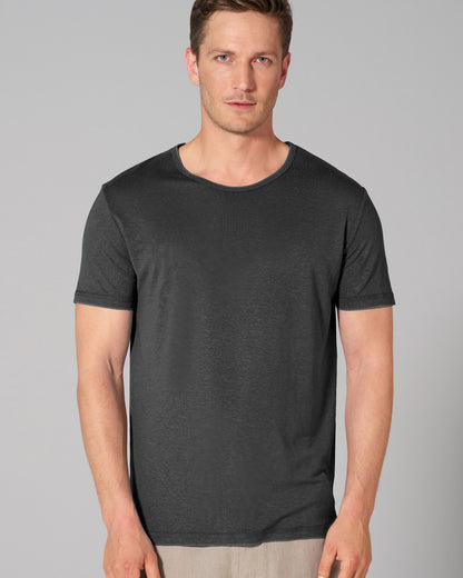 Vyriški marškinėliai iš kanapių ir ekologiškos medvilnės (DH806) – Juoda