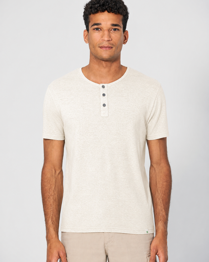 Vyriški marškinėliai iš kanapių ir ekologiškos medvilnės (DH810OEB) – Kreminė