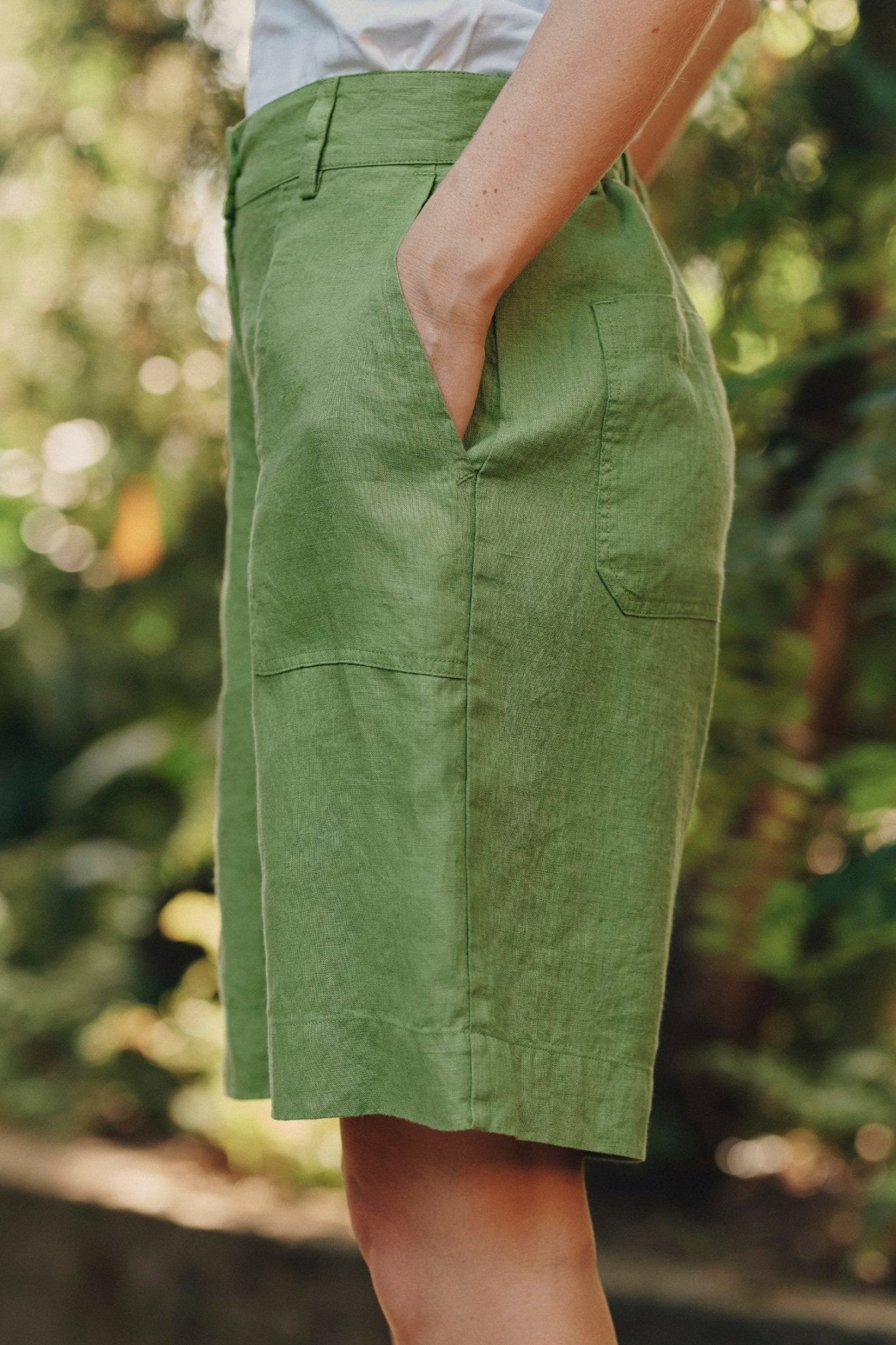 Foliage Green lino Etude šortai — naturalusdrabuziai.lt