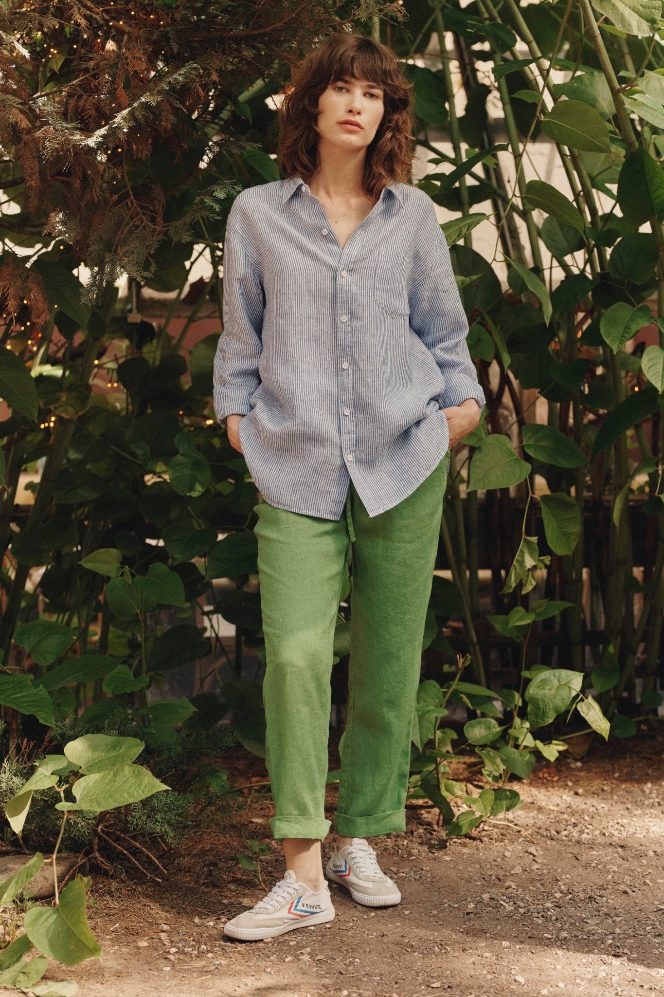 Foliage Green Linen Octave Trousers