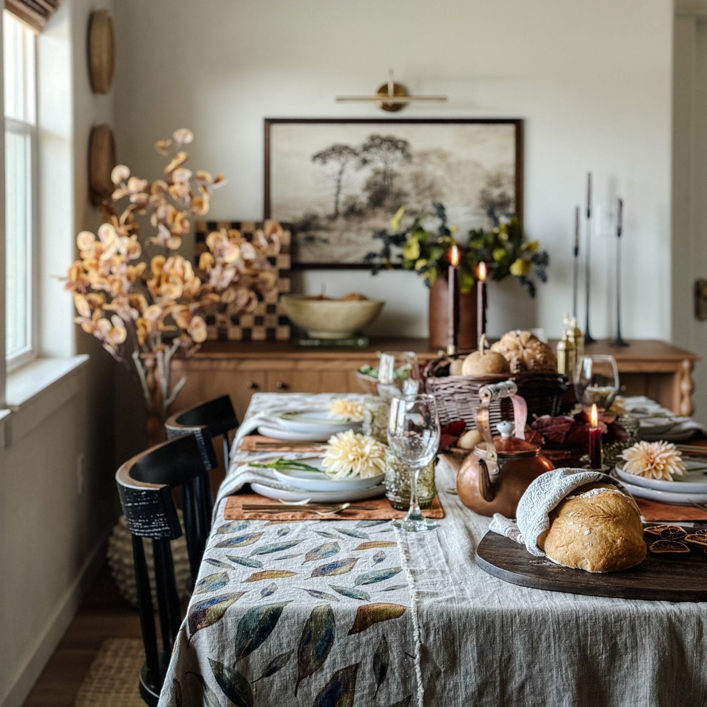 Golden Fall on Natural lino staltiesė — naturalusdrabuziai.lt