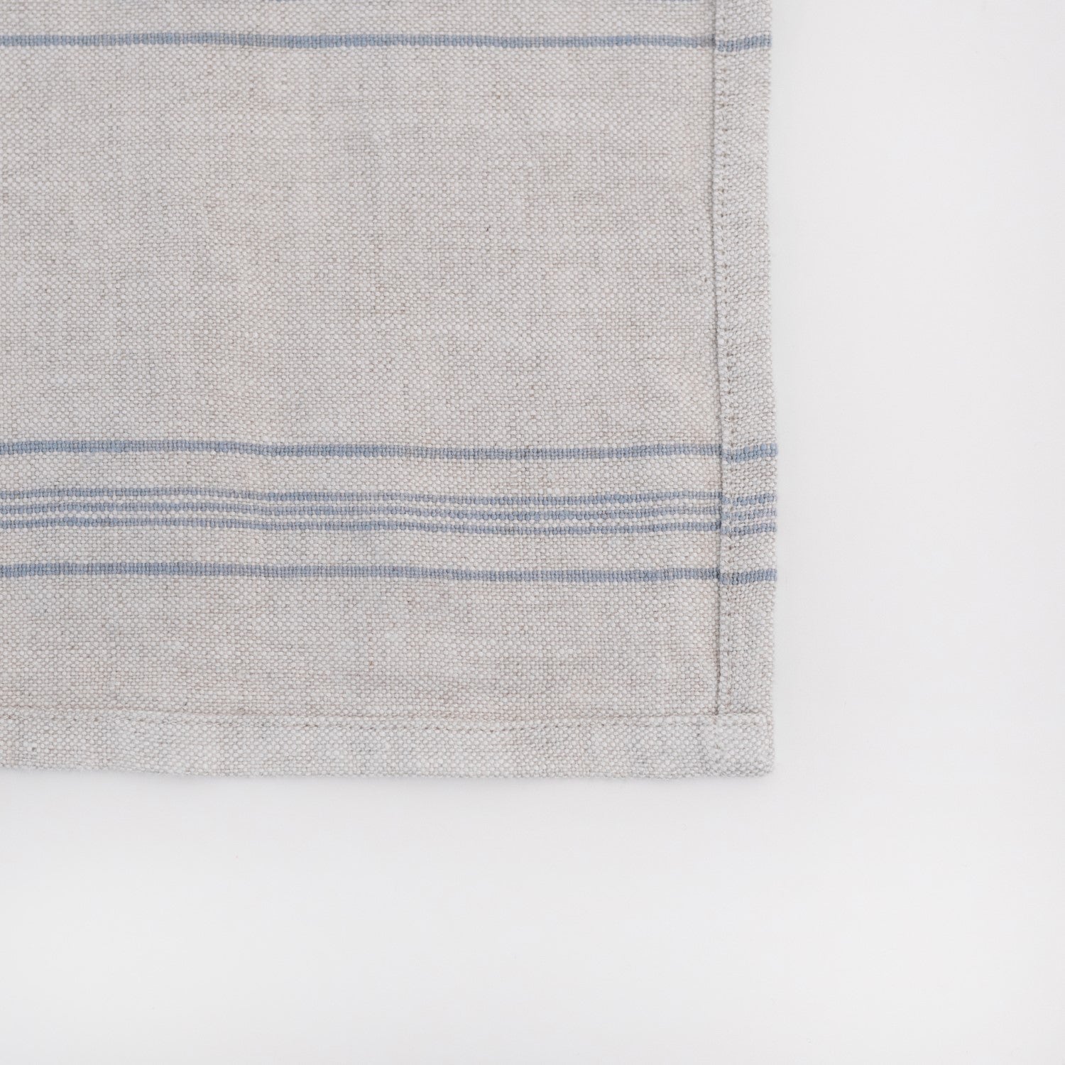 Grey Blue Wide Stripe Rustic lino servetėlių rinkinys 2 vnt. — naturalusdrabuziai.lt