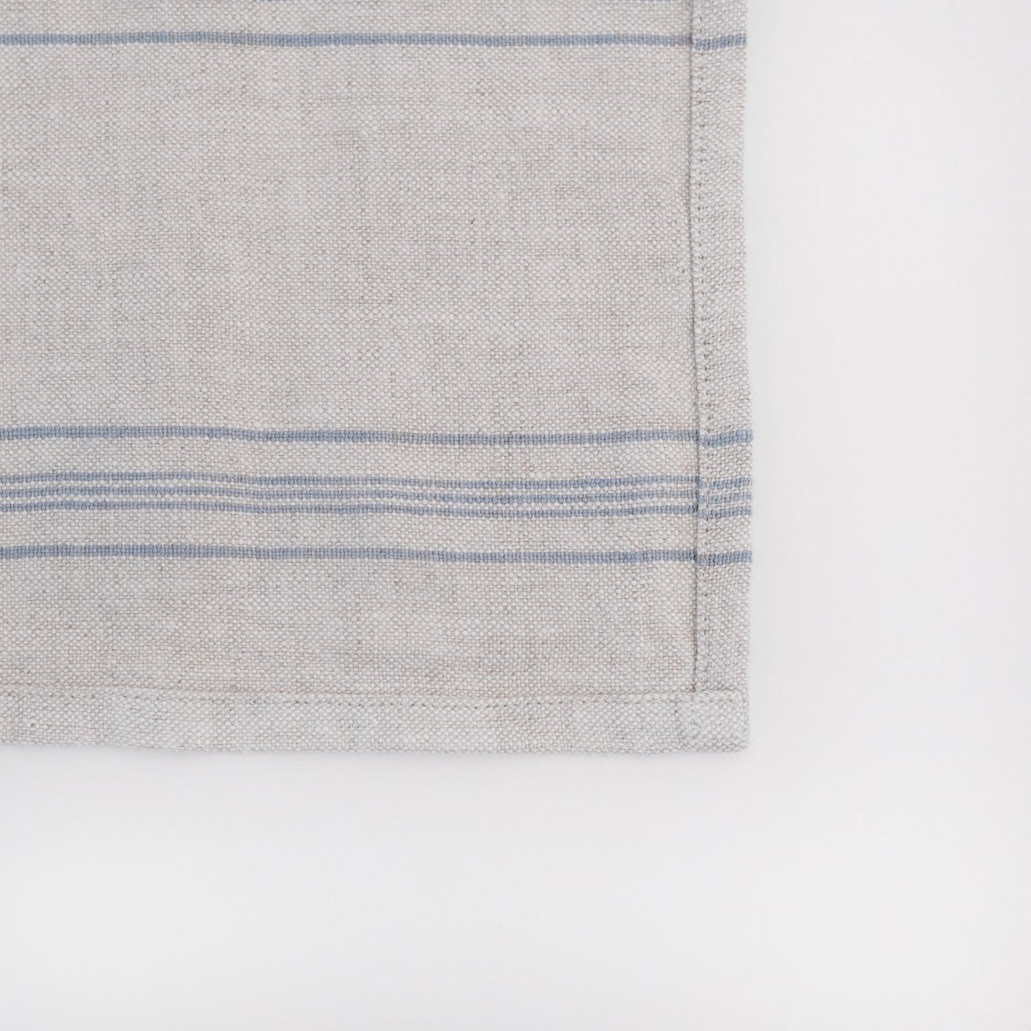Grey Blue Wide Stripe Rustic lino staltiesė — naturalusdrabuziai.lt