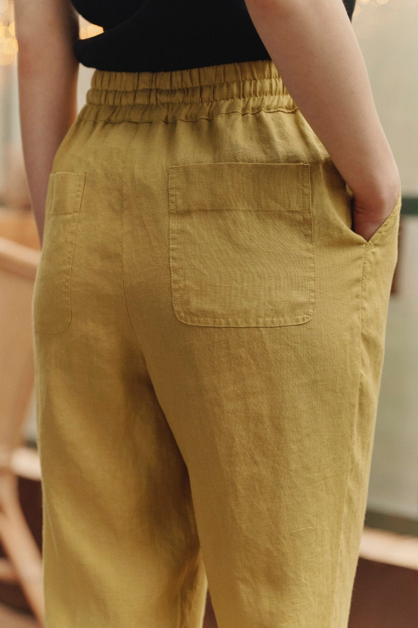 Lemon Curry Linen Octave Trousers