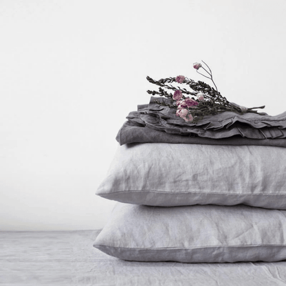 Light Grey lino pagalvės užvalkalas — naturalusdrabuziai.lt