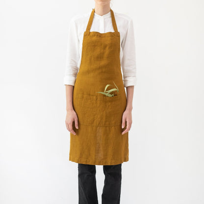 LIMITED EDITION Bronze lino kasdienė prijuostė — naturalusdrabuziai.lt