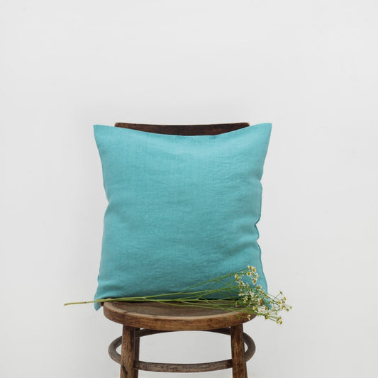LIMITED EDITION Coastal Blue lino pagalvėlės užvalkalas — naturalusdrabuziai.lt