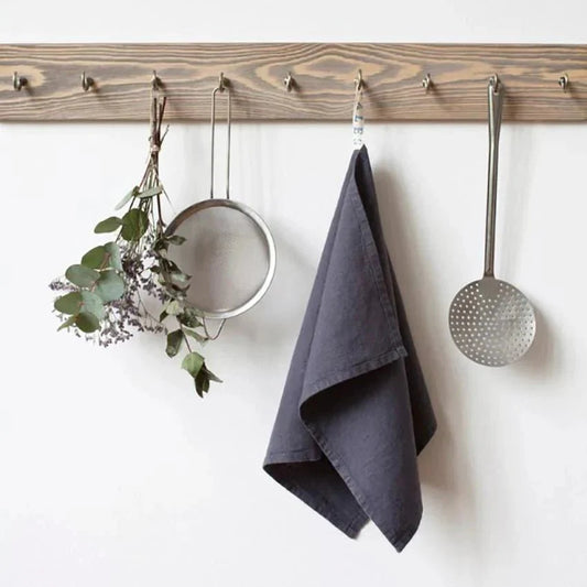 LIMITED EDITION Dark Grey lino virtuvinė servetė — naturalusdrabuziai.lt