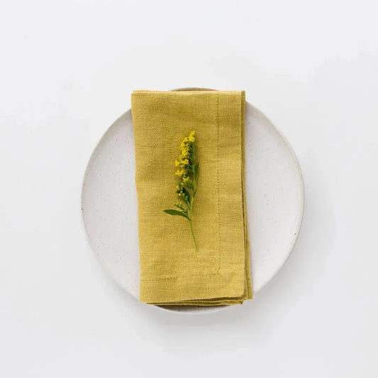 LIMITED EDITION Lemon Curry lino servetėlių rinkinys 2 vnt. — naturalusdrabuziai.lt