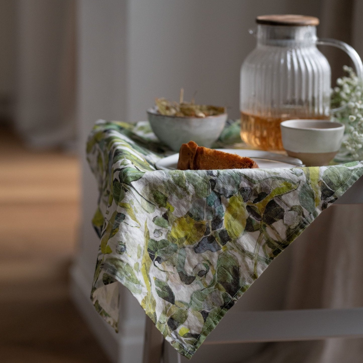 LIMITED EDITION Lotus lino virtuvinė servetė — naturalusdrabuziai.lt