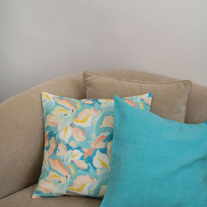 LIMITED EDITION Pastel Iris lino pagalvėlės užvalkalas — naturalusdrabuziai.lt