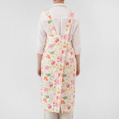 LIMITED EDITION Wildflower Flow lino Pinafore prijuostė — naturalusdrabuziai.lt