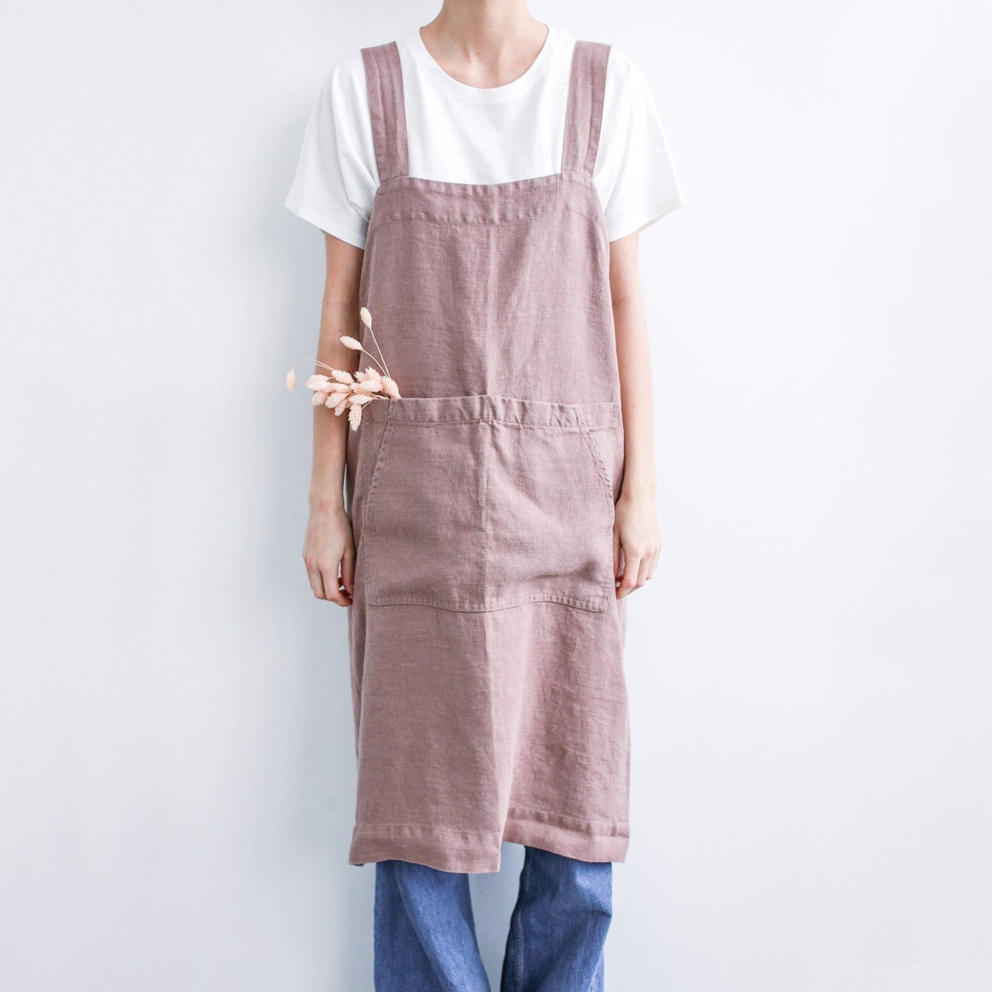 lino Tales Ashes of Roses lino Pinafore prijuostė — naturalusdrabuziai.lt