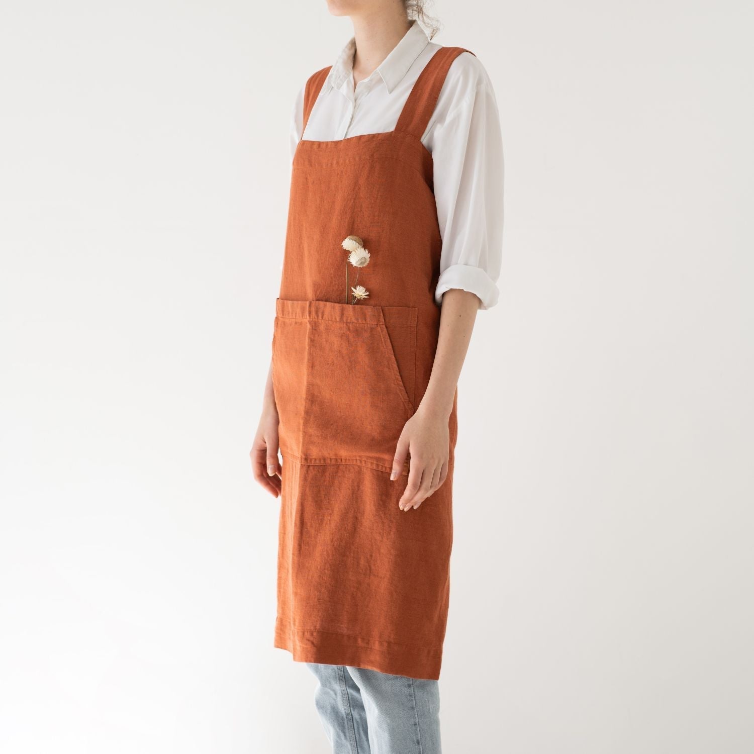 lino Tales Baked Clay lino Pinafore prijuostė — naturalusdrabuziai.lt