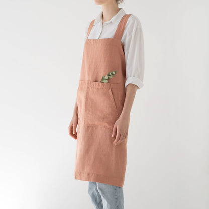 lino Tales Cafe Creme lino Pinafore prijuostė — naturalusdrabuziai.lt