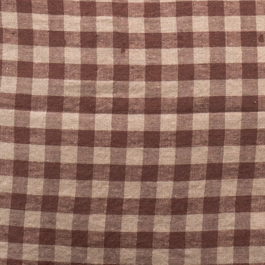 lino Tales Chocolate Gingham lino Garcon prijuostė — naturalusdrabuziai.lt