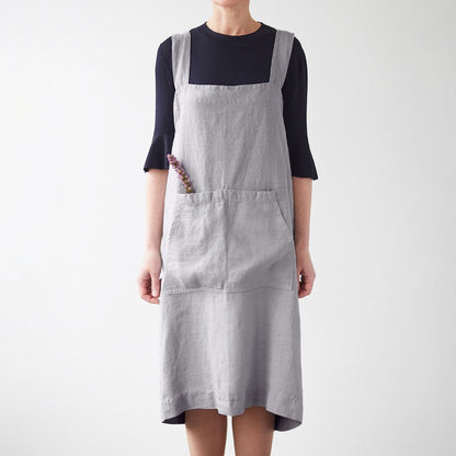 lino Tales Light Grey lino Pinafore prijuostė — naturalusdrabuziai.lt