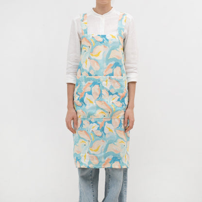 lino Tales Pastel Iris lino Pinafore prijuostė — naturalusdrabuziai.lt