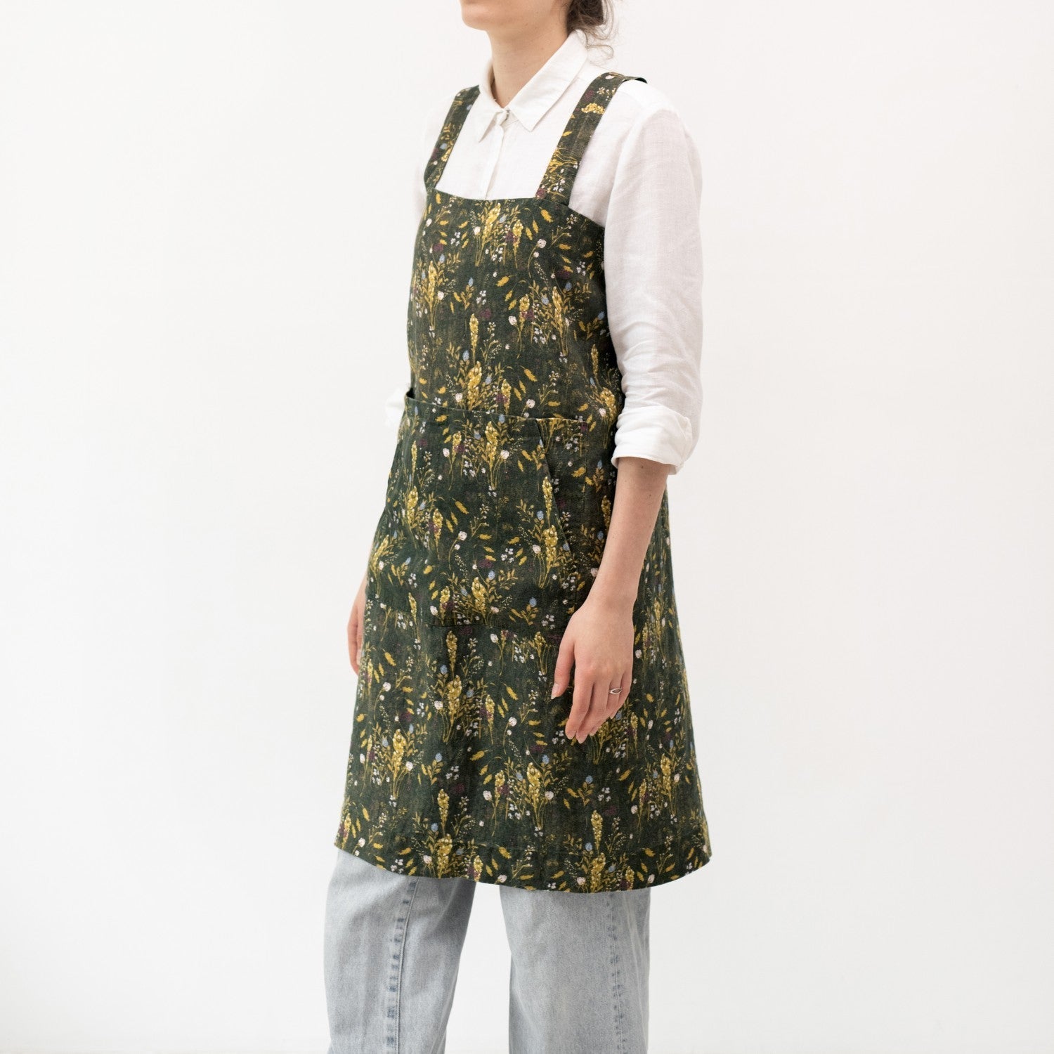 lino Tales Woodland lino Pinafore prijuostė — naturalusdrabuziai.lt