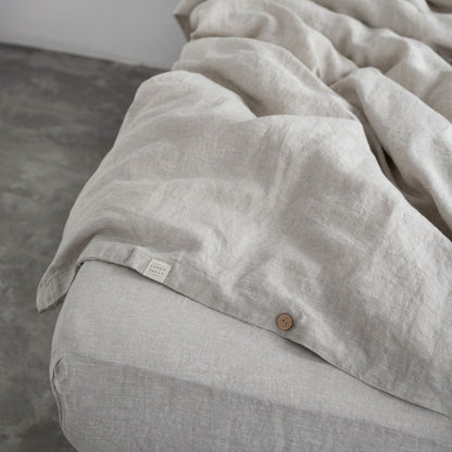 Melange lino antklodės užvalkalas rinkinys — naturalusdrabuziai.lt