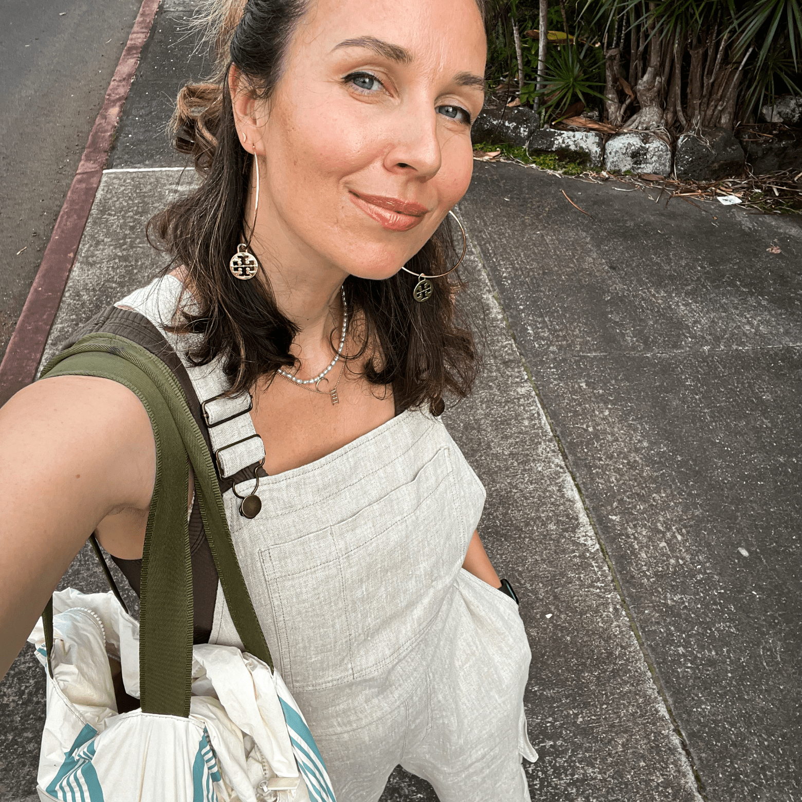 Melange Linen Elm Overalls