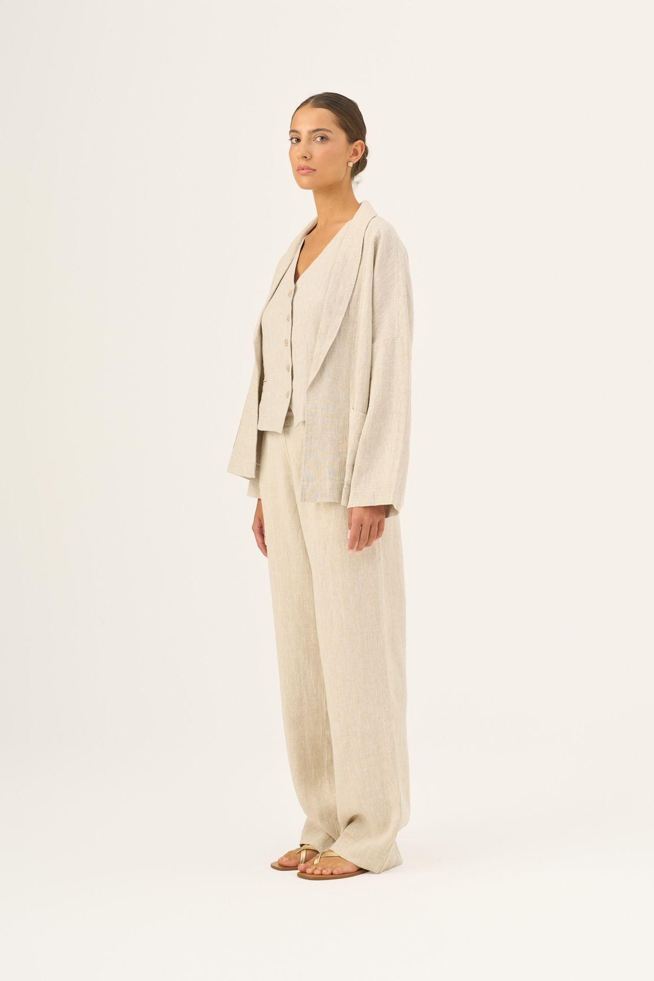 Melange lino Willow kelnės — naturalusdrabuziai.lt