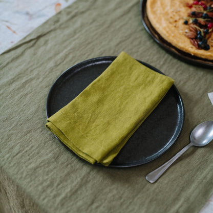 Moss Green lino servetėlių rinkinys 2 vnt. — naturalusdrabuziai.lt