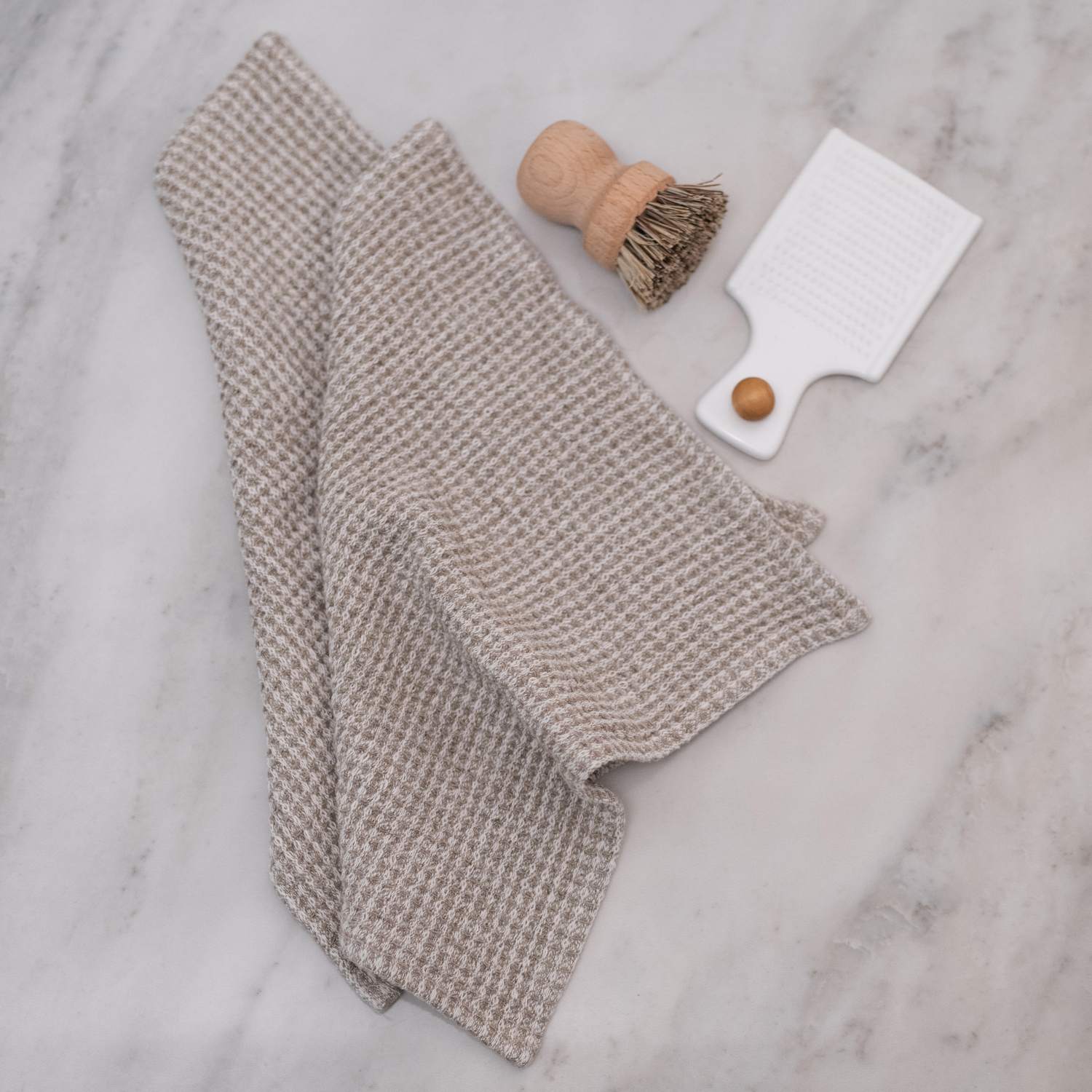 Natural lino Waffle Dishcloth rinkinys 2 vnt. — naturalusdrabuziai.lt