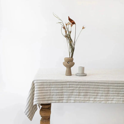 Natural White Stripes lino staltiesė — naturalusdrabuziai.lt
