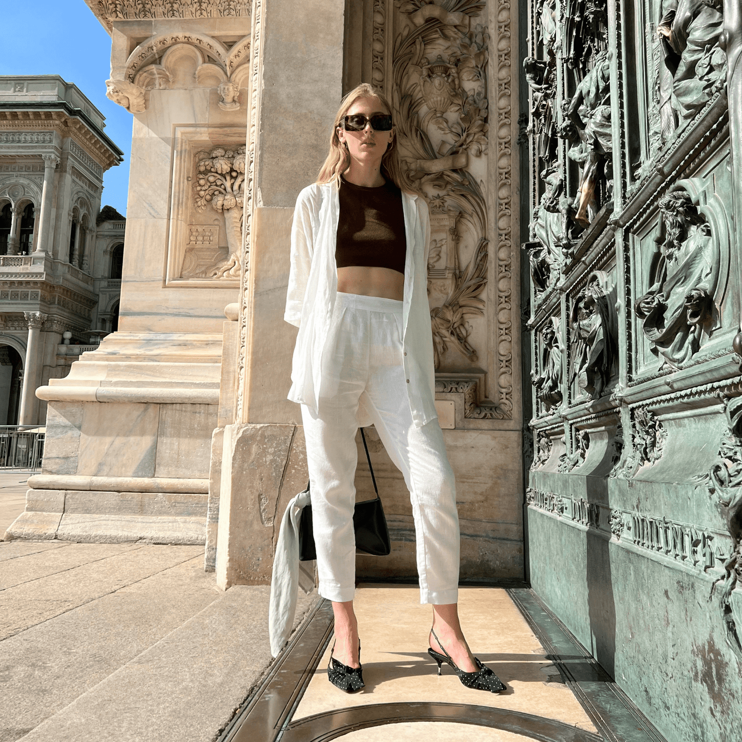 Optical White Linen Oregano Shirt