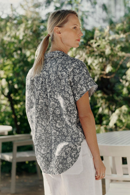 Porcelain Flowers Linen Melody Shirt
