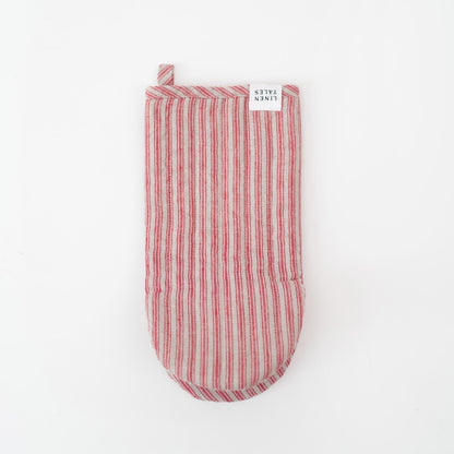 Red Natural Stripes lino virimo pirštinė — naturalusdrabuziai.lt
