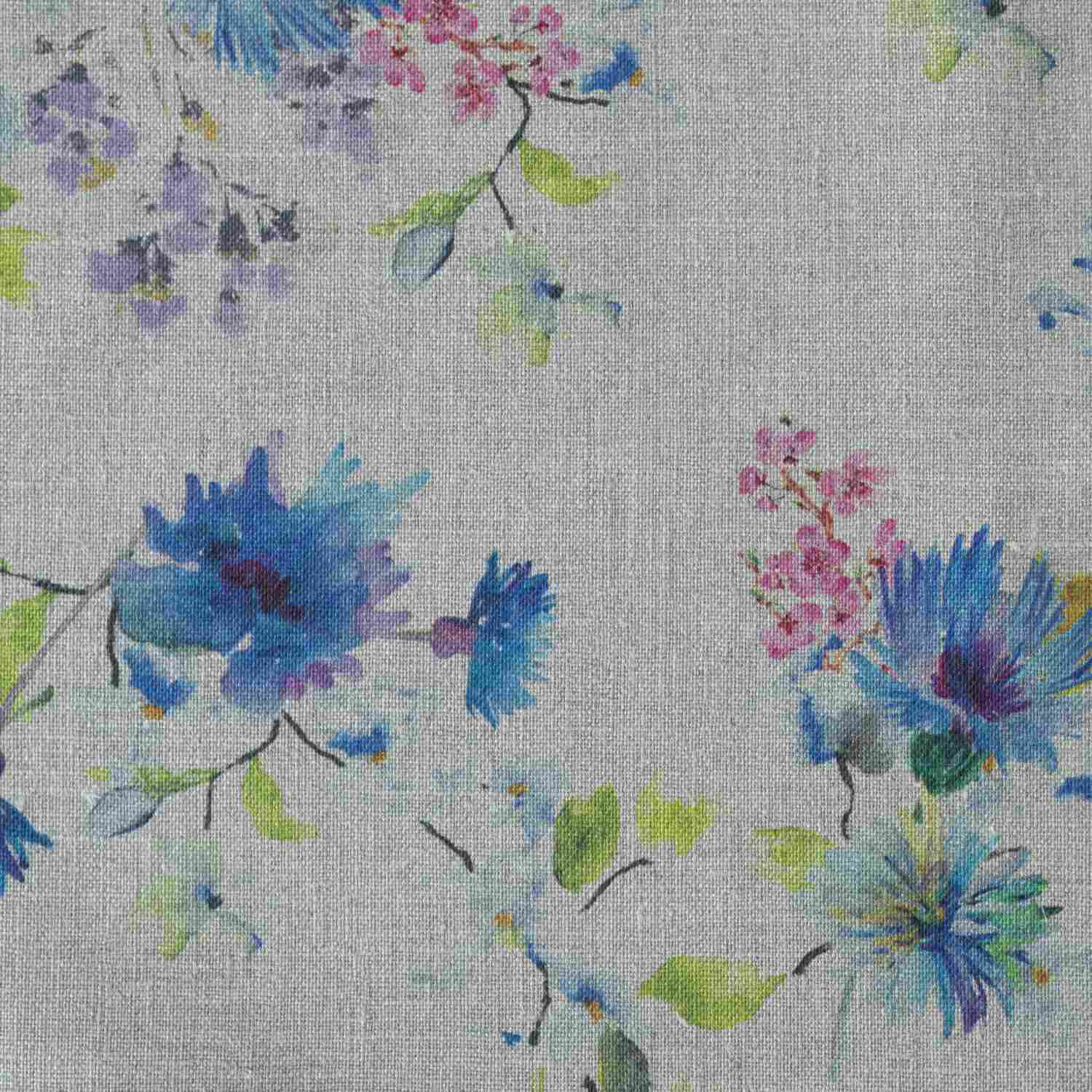 Unwashed Flowers on Light Natural lino Fabric 185 g/sq.m — naturalusdrabuziai.lt