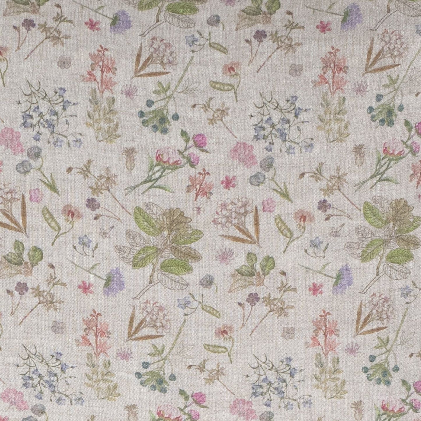 Unwashed Wide Botani on Light Natural lino Fabric 160 g/sq.m — naturalusdrabuziai.lt