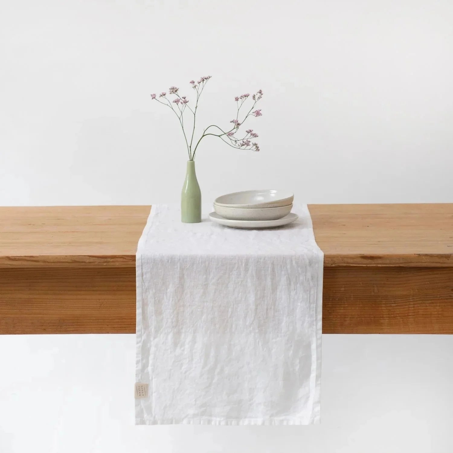 White Lightweight lino stalo takelis — naturalusdrabuziai.lt